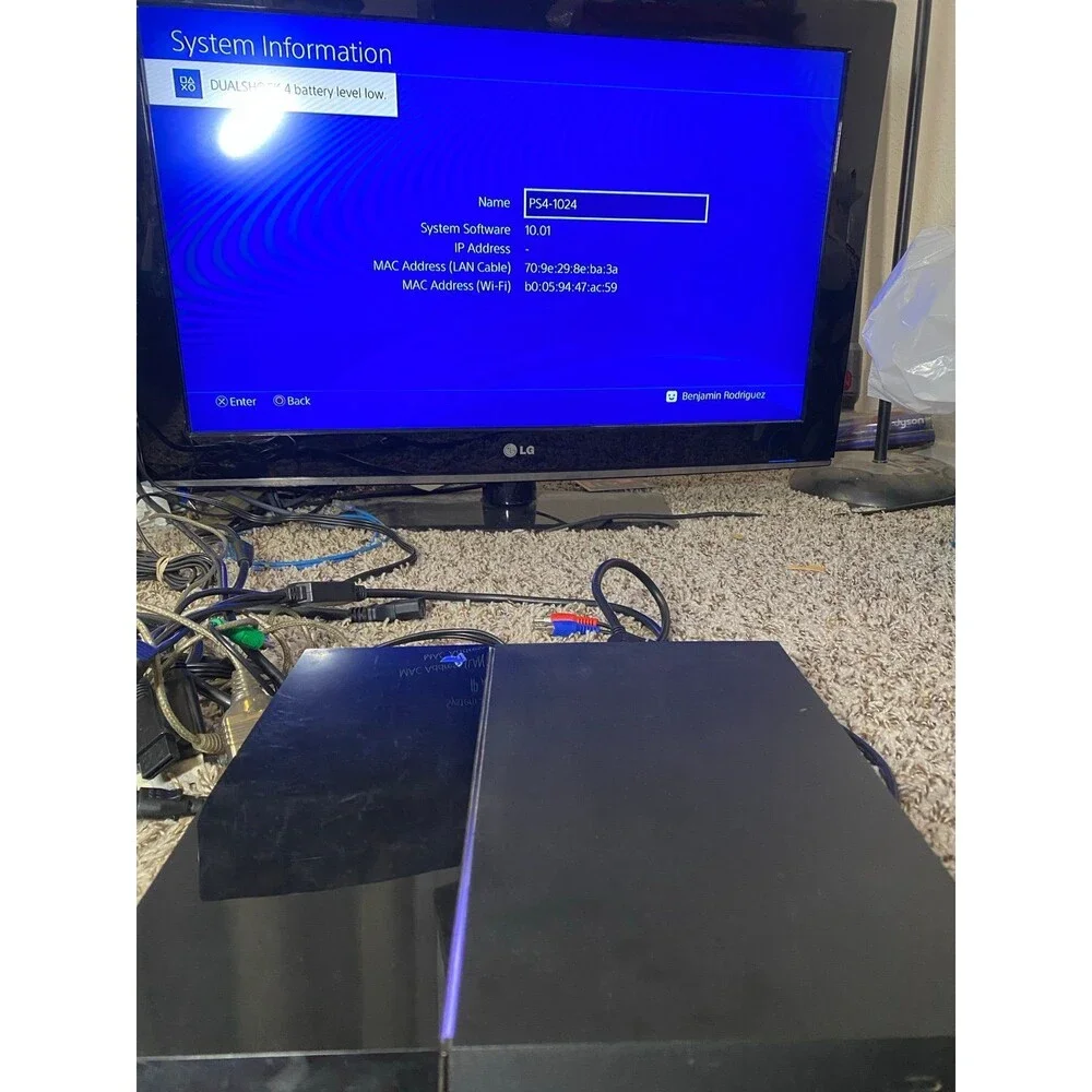 PlayStation 4 Black Console Sony PS4 500Gb Low Firmware V10 CUH-1215 W Control